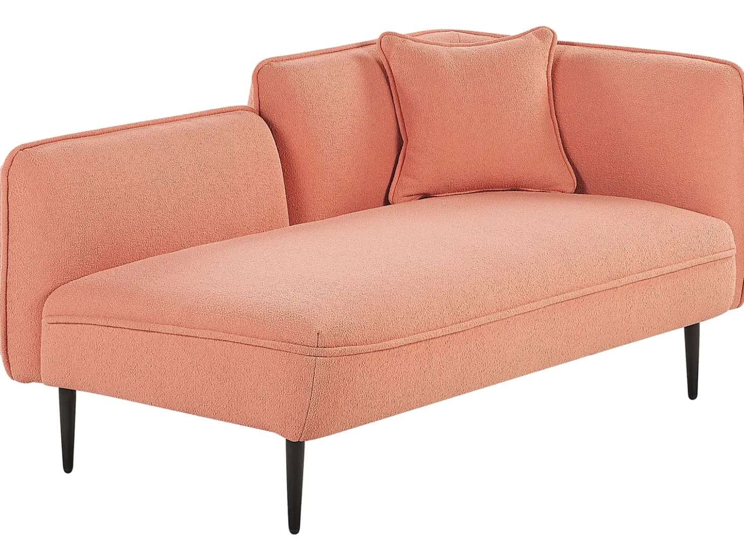 Chaise longue versione destra CHEVANNES Bouclé Rosa pesca