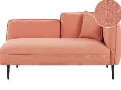 Chaise longue versione destra CHEVANNES Bouclé Rosa pesca