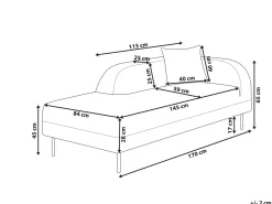 Chaise longue versione destra LE CRAU Velluto Arancione