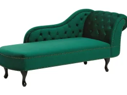 Chaise longue versione destra NIMES Velluto Verde