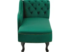 Chaise longue versione destra NIMES Velluto Verde