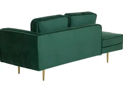 Chaise longue versione destra MIRAMAS Velluto Verde smeraldo