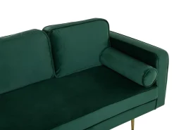 Chaise longue versione destra MIRAMAS Velluto Verde smeraldo