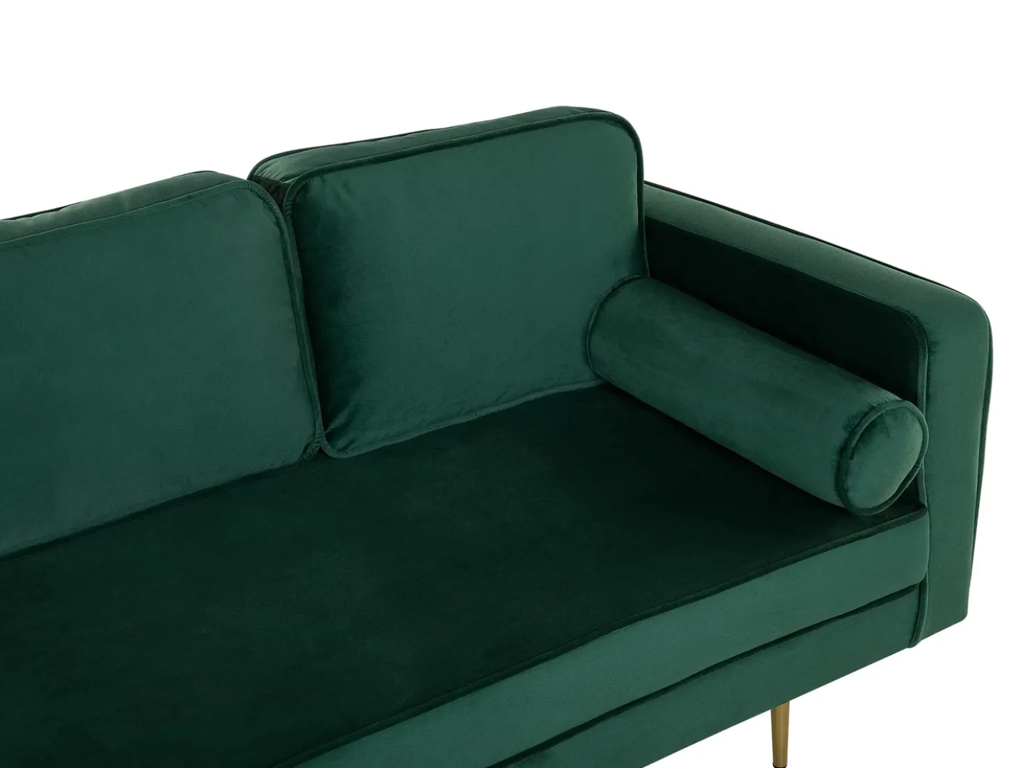 Chaise longue versione destra MIRAMAS Velluto Verde smeraldo