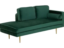 Chaise longue versione destra MIRAMAS Velluto Verde smeraldo