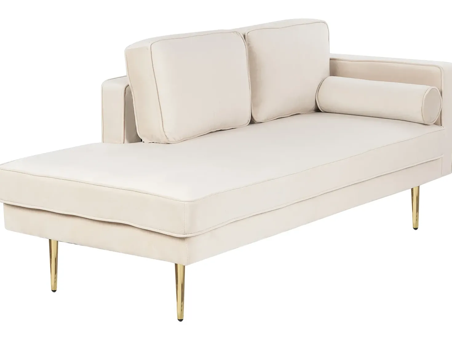 Chaise longue versione destra MIRAMAS Velluto Beige