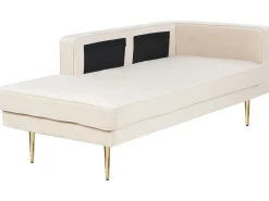 Chaise longue versione destra MIRAMAS Velluto Beige