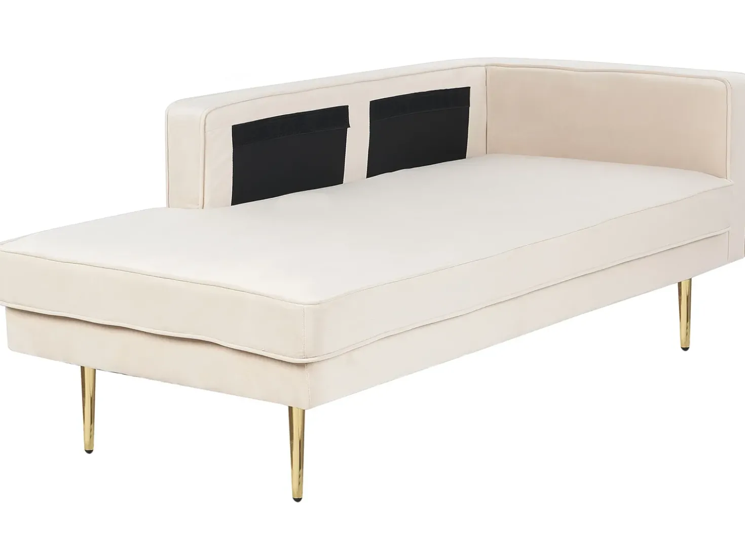 Chaise longue versione destra MIRAMAS Velluto Beige