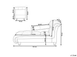 Chaise longue versione destra LORMONT Velluto Grigio chiaro