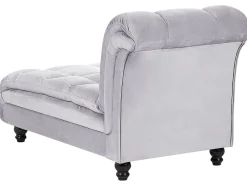 Chaise longue versione destra LORMONT Velluto Grigio chiaro