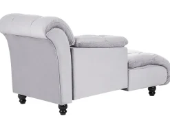 Chaise longue versione destra LORMONT Velluto Grigio chiaro