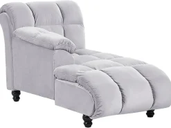 Chaise longue versione destra LORMONT Velluto Grigio chiaro