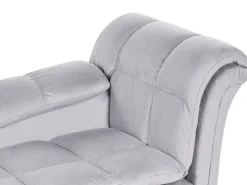 Chaise longue versione destra LORMONT Velluto Grigio chiaro