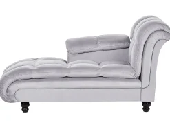 Chaise longue versione destra LORMONT Velluto Grigio chiaro