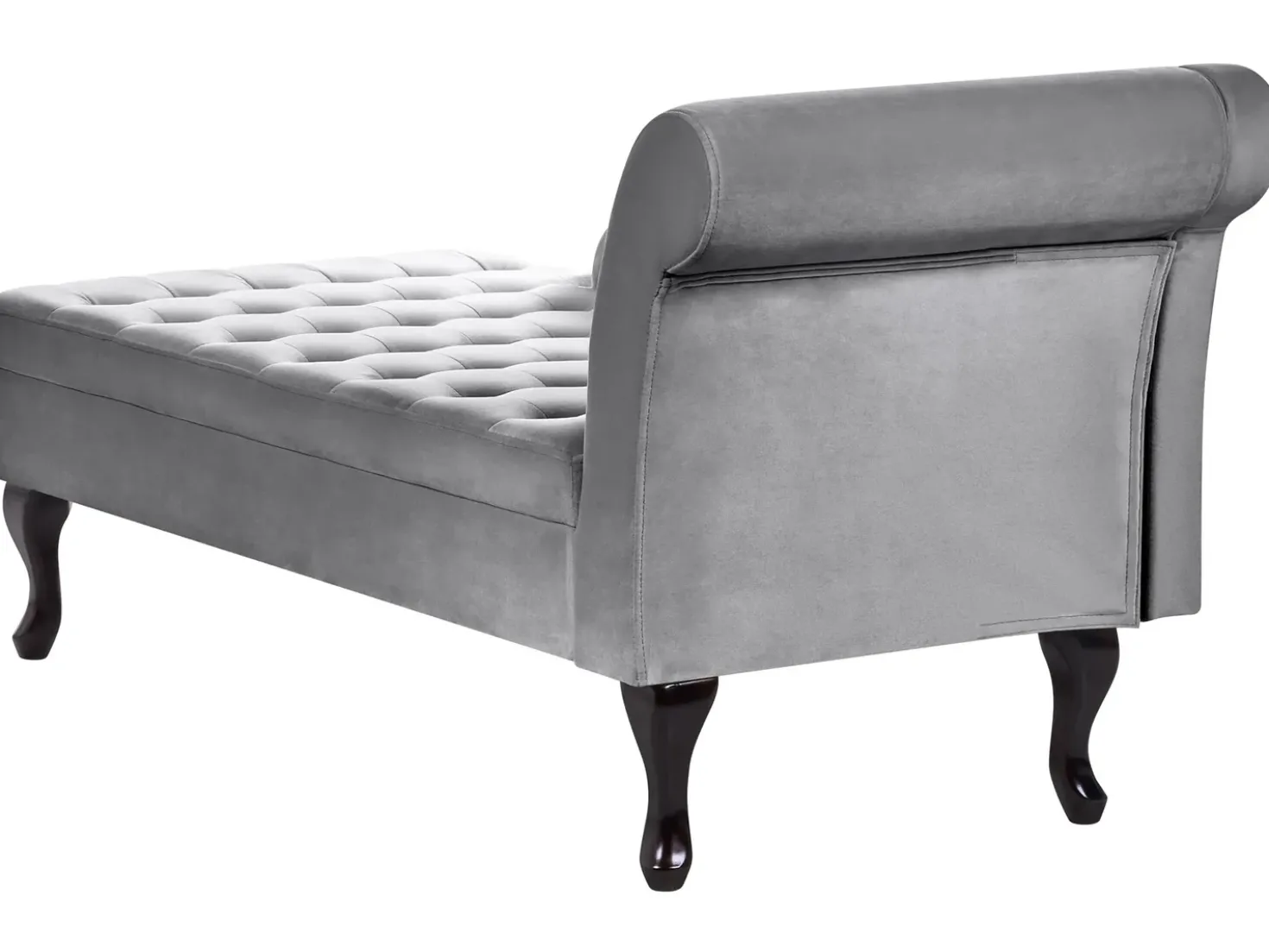 Chaise longue versione destra PESSAC Velluto Grigio chiaro con contenitore