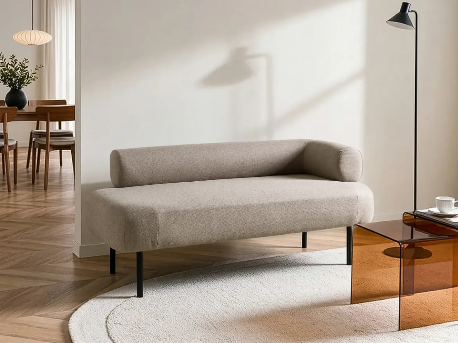 Chaise longue versione destra MIRMANDE Tessuto Tortora