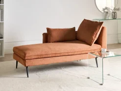 Chaise longue versione destra YERRES Tessuto Arancione