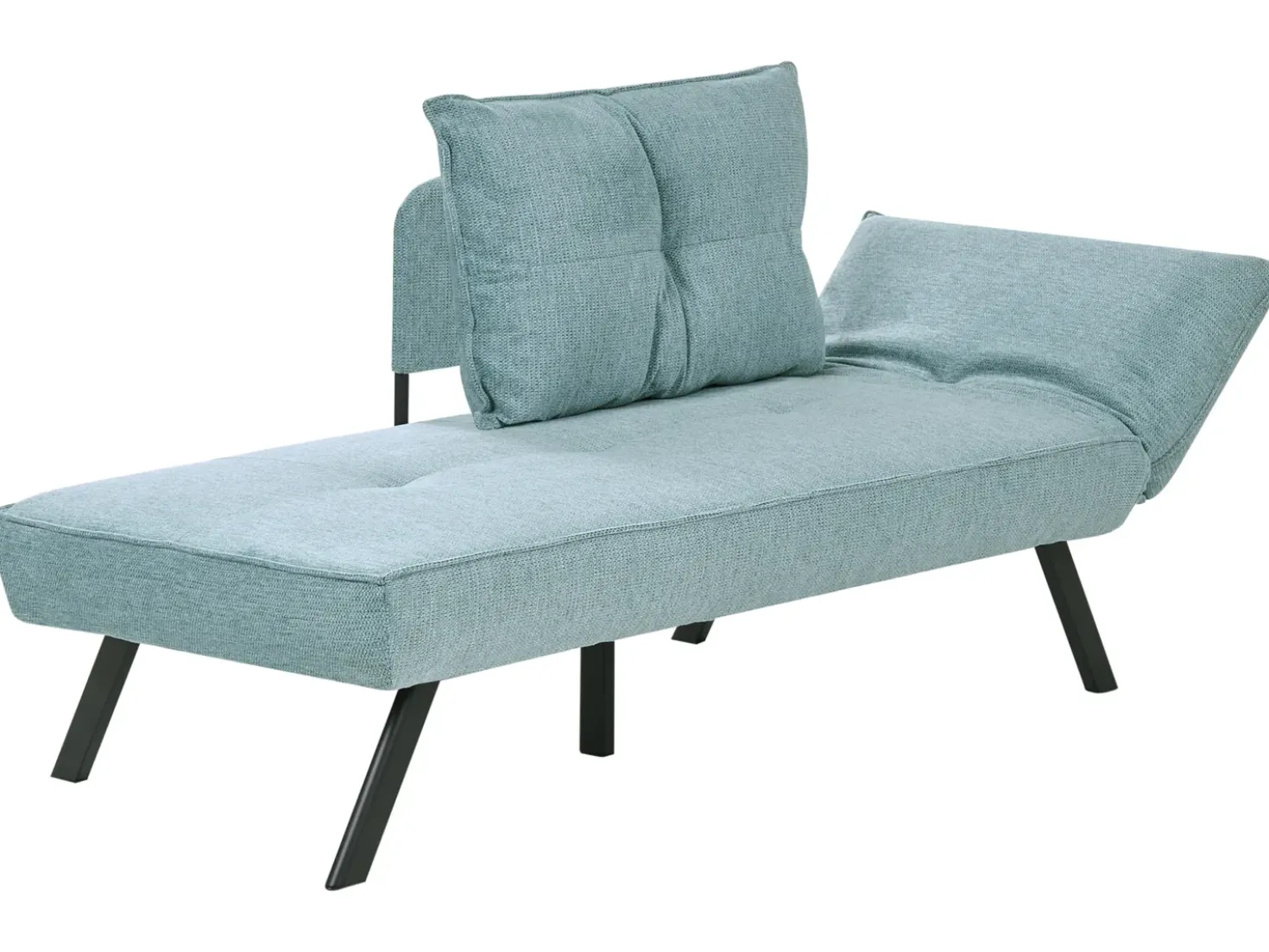 Chaise longue versione destra ROCAMADOUR Tessuto Azzurro