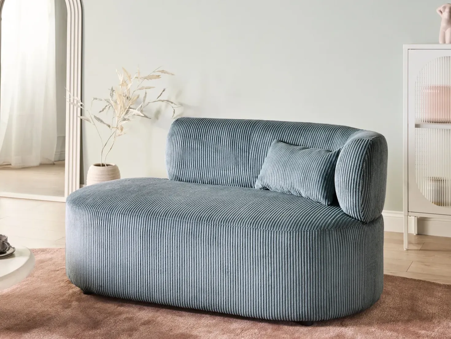 Chaise longue versione destra VANVEY Velluto a coste Blu