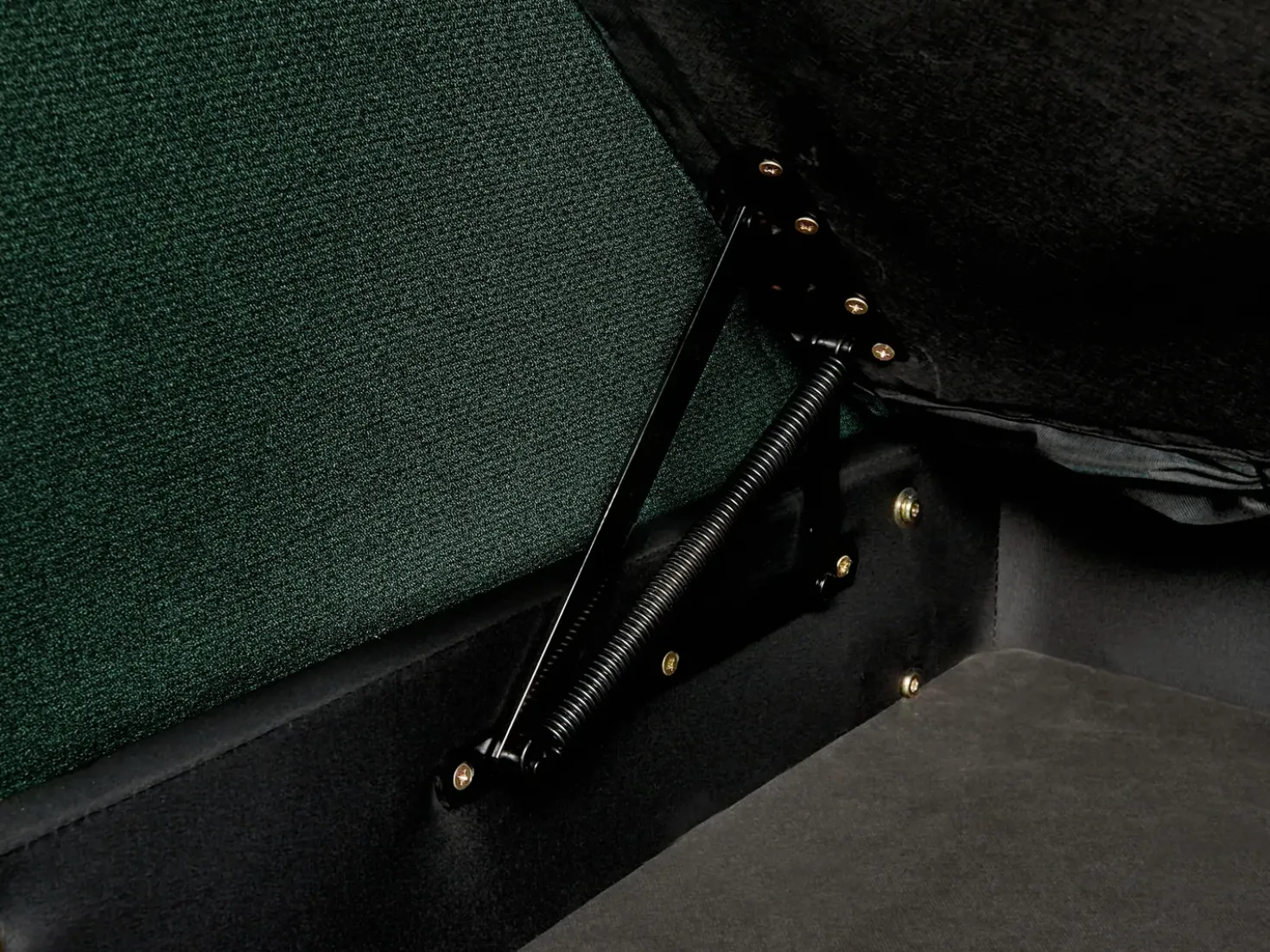Chaise longue versione destra MERI Lino sintetico Verde con contenitore