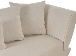 Chaise longue versione destra MERI Lino sintetico Beige con contenitore