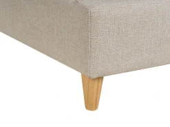 Chaise longue versione destra MERI Lino sintetico Beige con contenitore