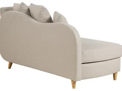 Chaise longue versione destra MERI Lino sintetico Beige con contenitore