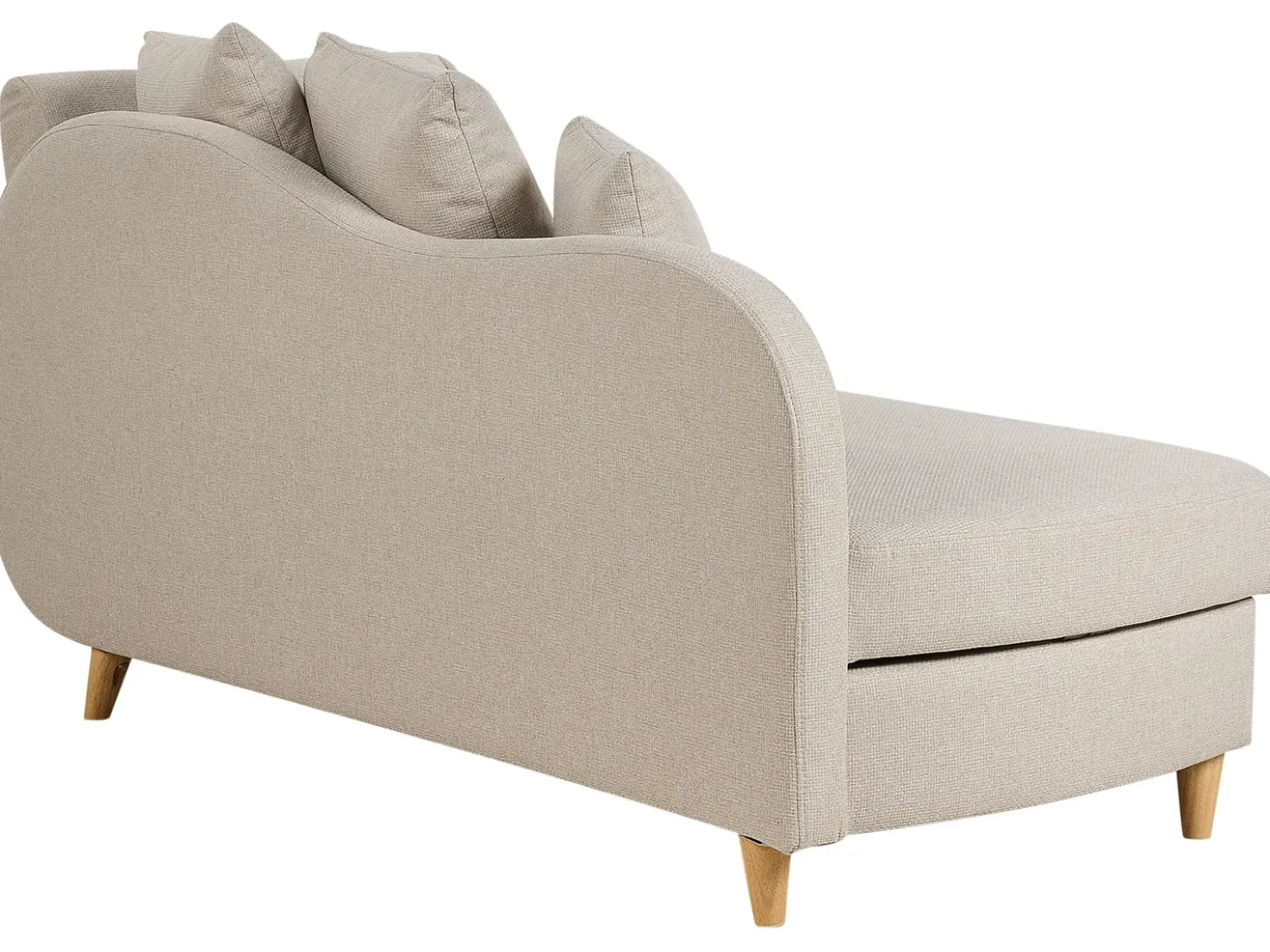 Chaise longue versione destra MERI Lino sintetico Beige con contenitore