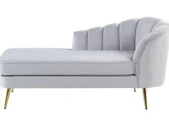 Chaise longue versione destra ALLIER Velluto Grigio chiaro