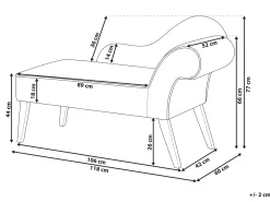 Chaise longue versione destra BIARRITZ Velluto Blu marino