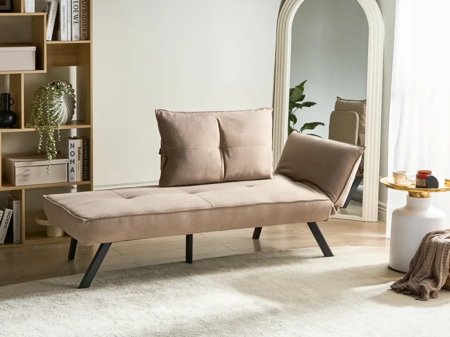 Chaise longue versione destra ROCAMADOUR Tessuto Tortora