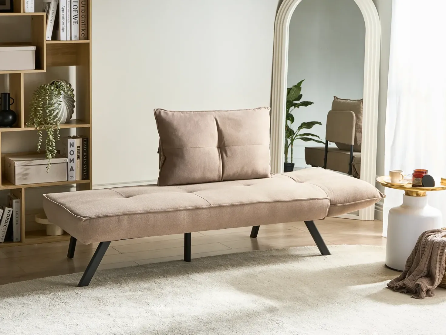 Chaise longue versione destra ROCAMADOUR Tessuto Tortora