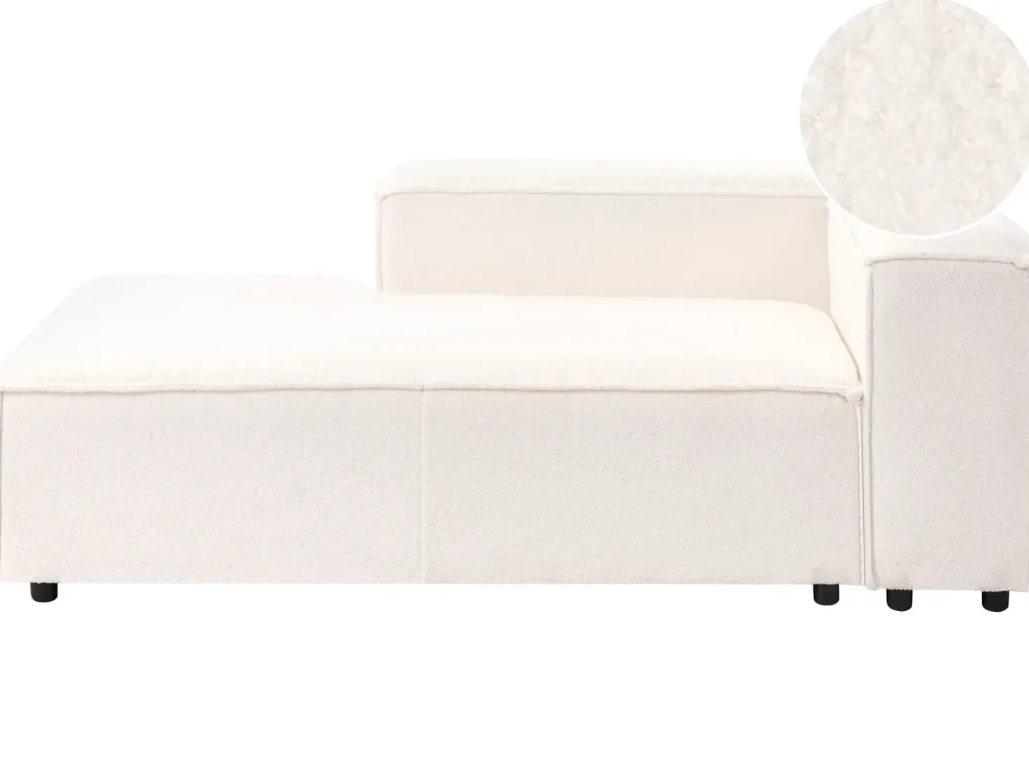 Chaise longue versione destra ARDAL Bouclé Bianco sporco