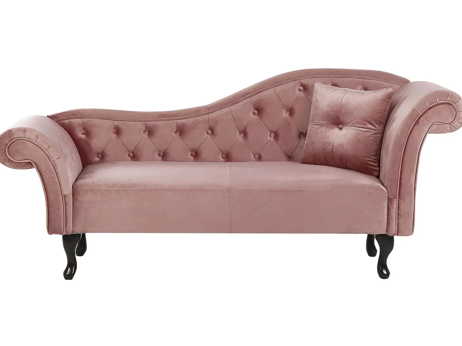 Chaise longue versione destra LATTES Velluto Rosa