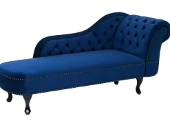 Chaise longue versione destra NIMES Velluto Blu marino