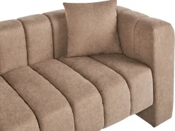 Chaise longue versione destra LANNILS Tessuto Marrone chiaro