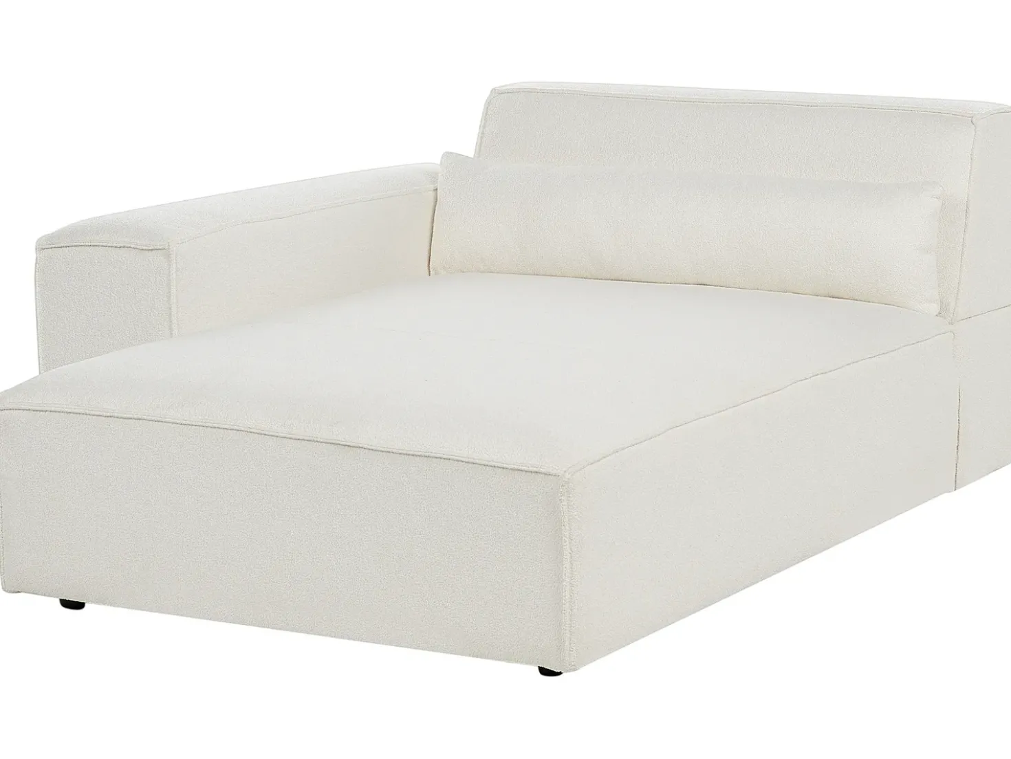 Chaise longue versione destra HELLNAR Bouclé Bianco sporco