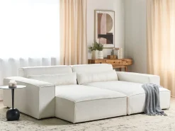 Chaise longue versione destra HELLNAR Bouclé Bianco sporco