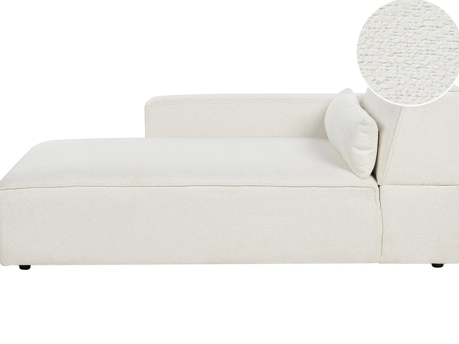 Chaise longue versione destra HELLNAR Bouclé Bianco sporco