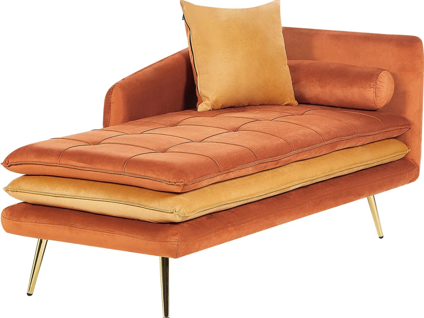 Chaise longue versione destra GONESSE Velluto Arancione