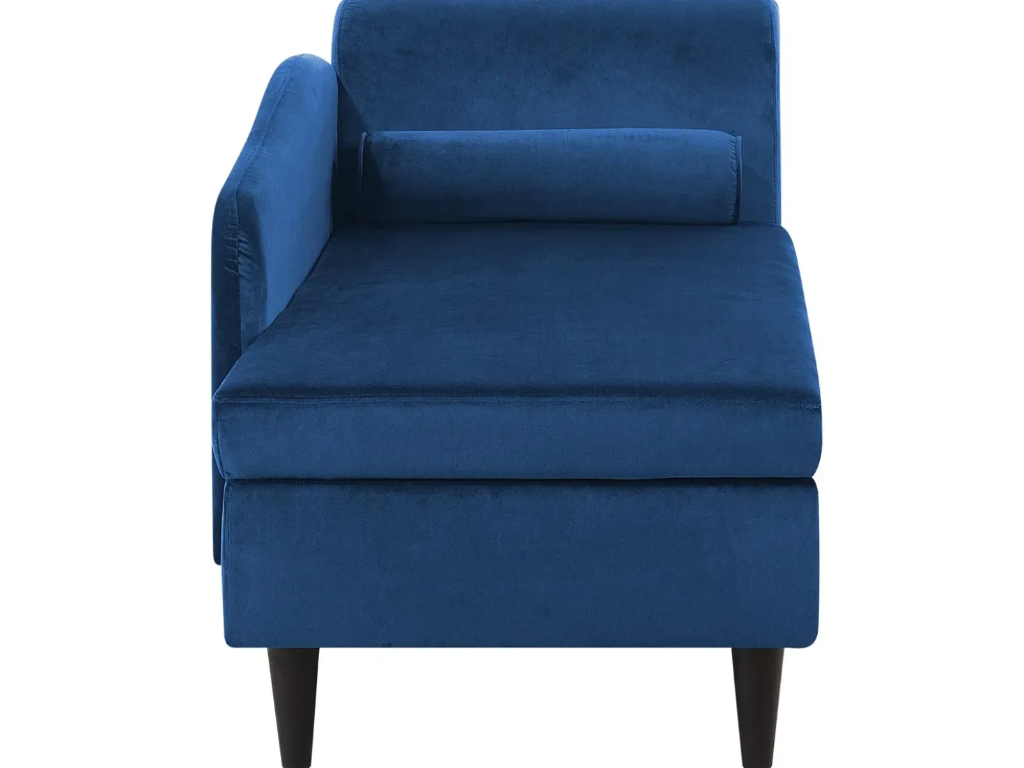 Chaise longue versione destra LUIRO Velluto Blu marino con contenitore