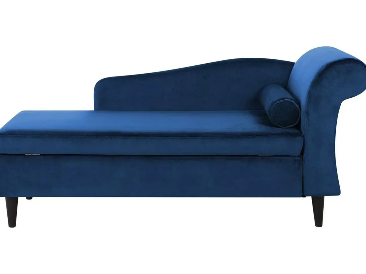 Chaise longue versione destra LUIRO Velluto Blu marino con contenitore