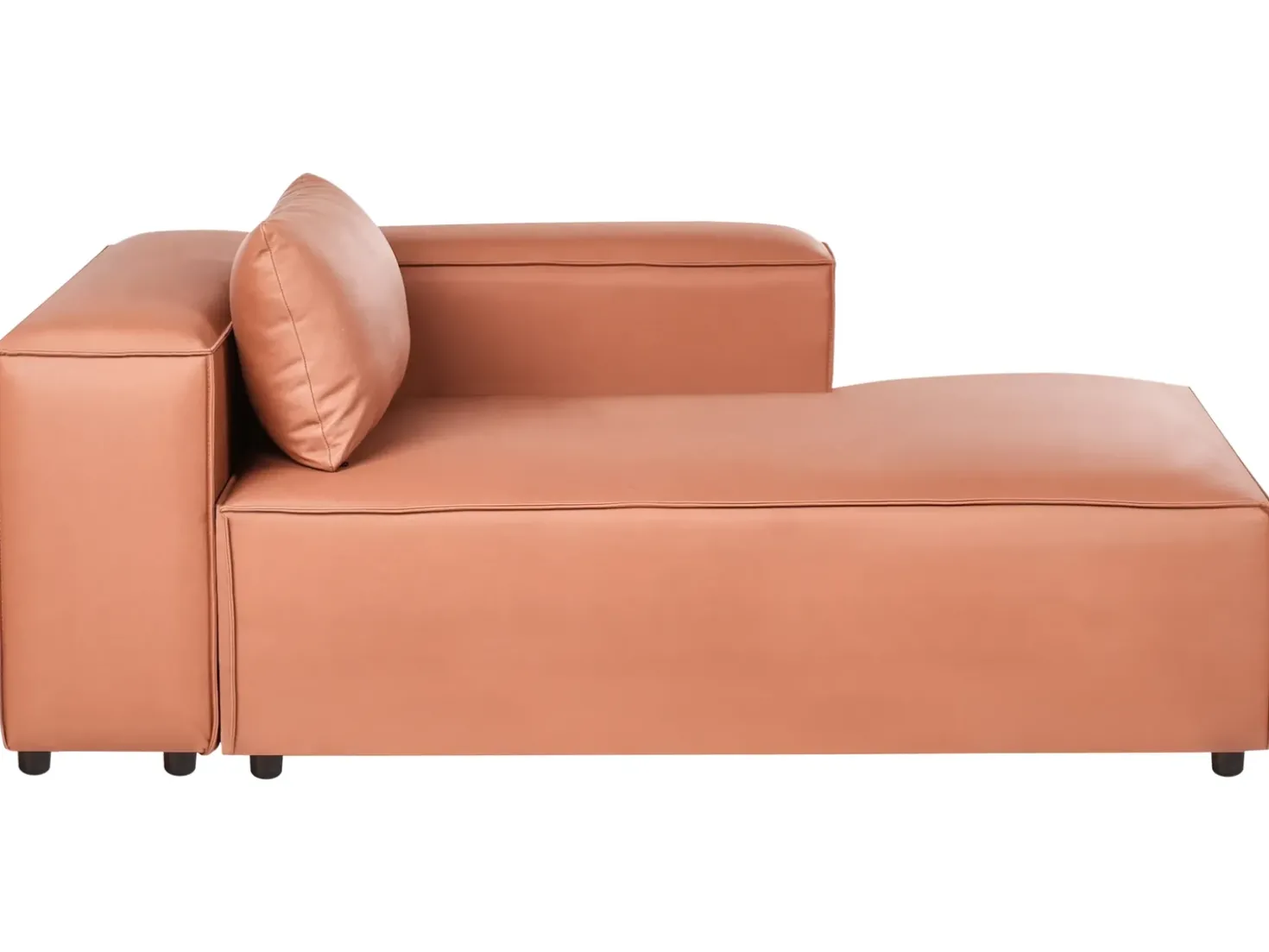 Chaise longue versione sinistra BRANDE Tessuto Marrone dorato