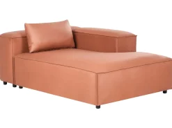 Chaise longue versione sinistra BRANDE Tessuto Marrone dorato