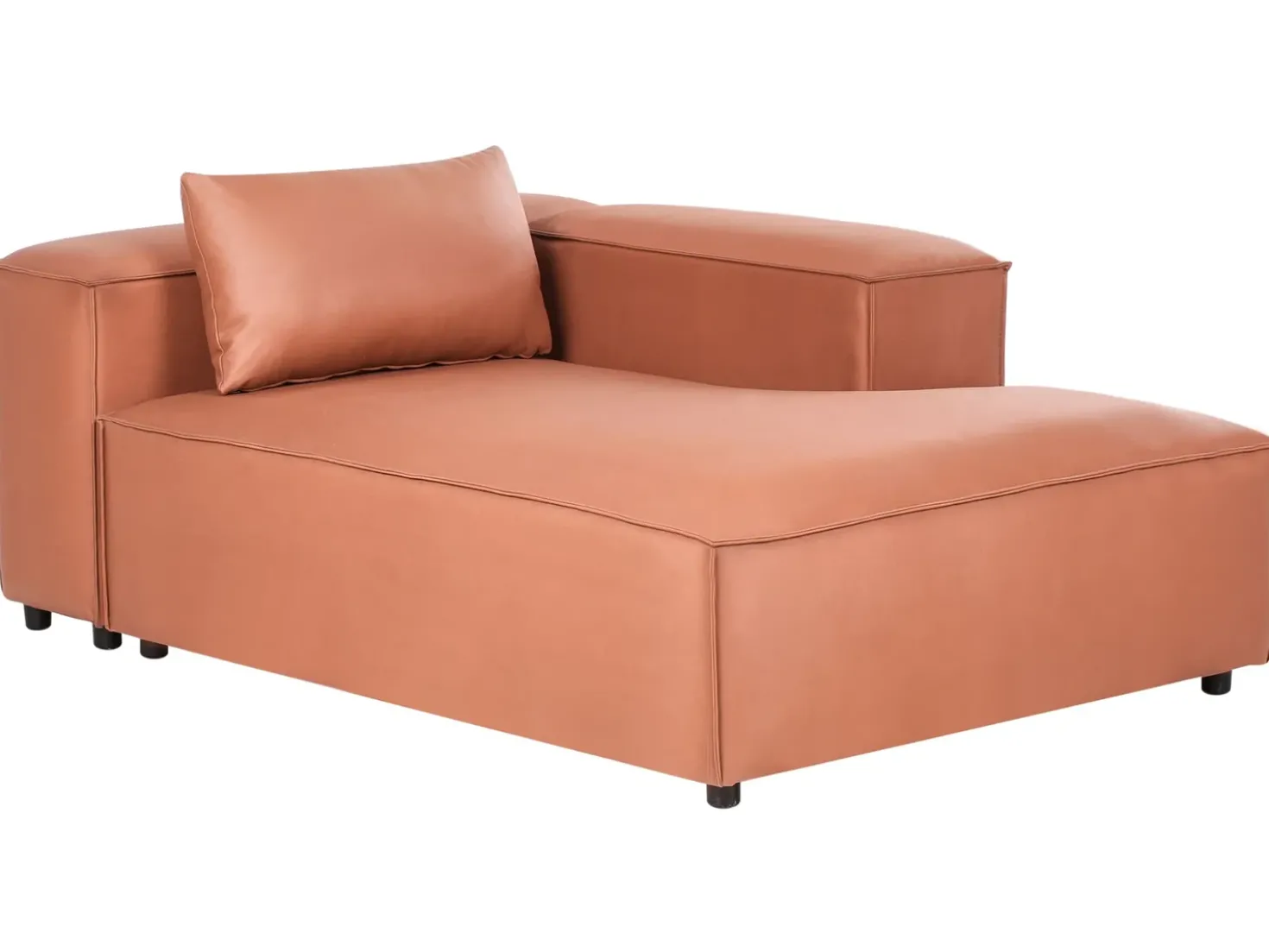 Chaise longue versione sinistra BRANDE Tessuto Marrone dorato