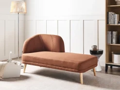 Chaise longue versione sinistra TANLAY Tessuto Marrone dorato