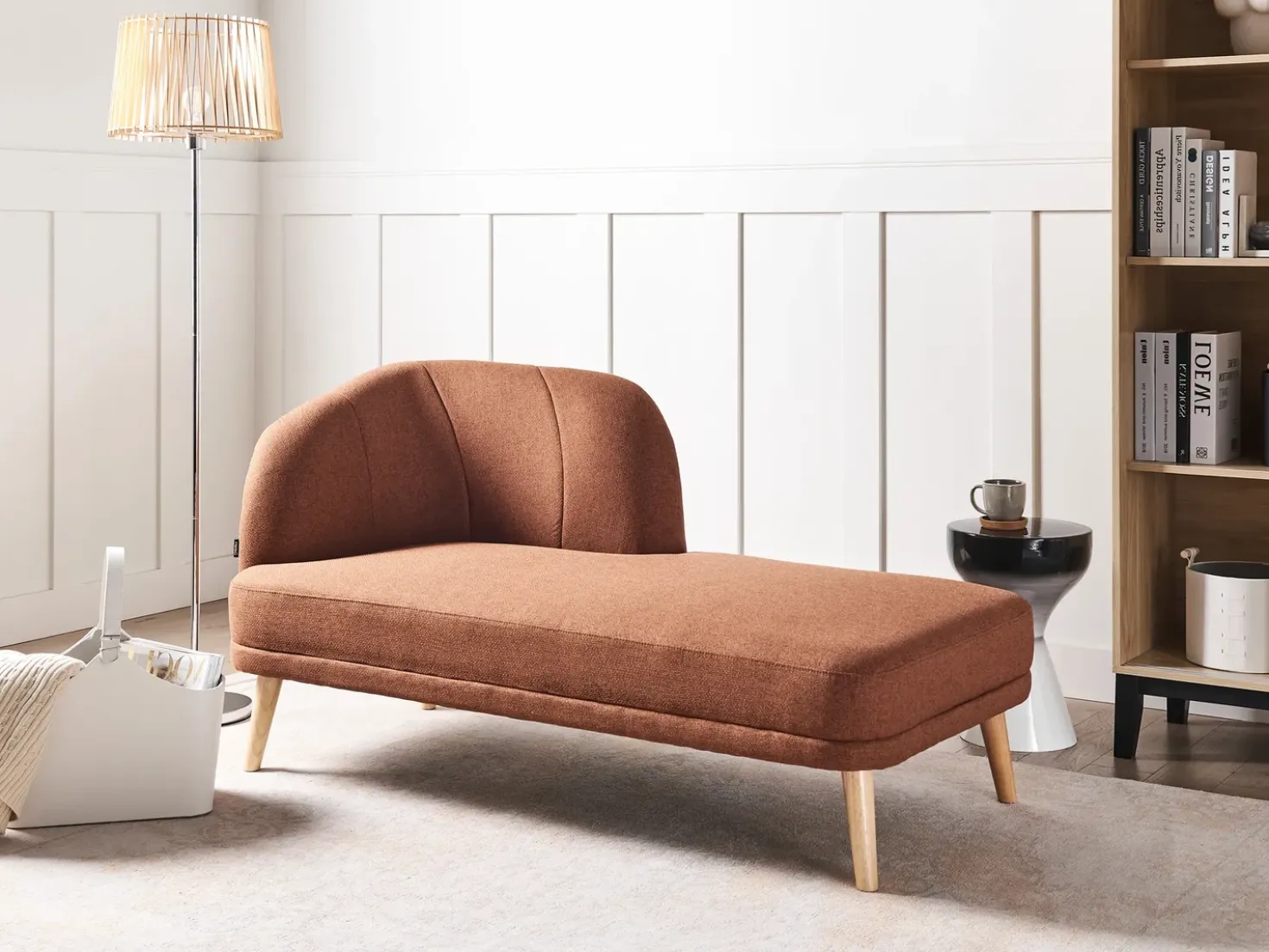 Chaise longue versione sinistra TANLAY Tessuto Marrone dorato