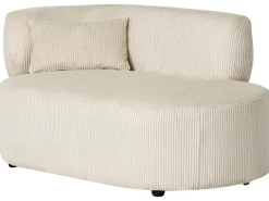 Chaise longue versione sinistra VANVEY Velluto a coste Beige chiaro