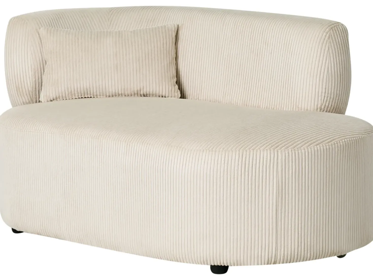 Chaise longue versione sinistra VANVEY Velluto a coste Beige chiaro
