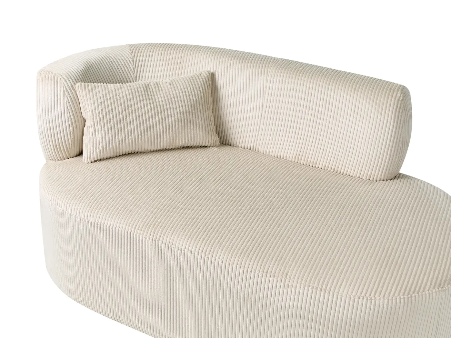 Chaise longue versione sinistra VANVEY Velluto a coste Beige chiaro